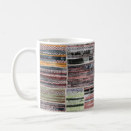 Patchwork Quilt Collage Naadloze Print. Koffiemok (Links)
