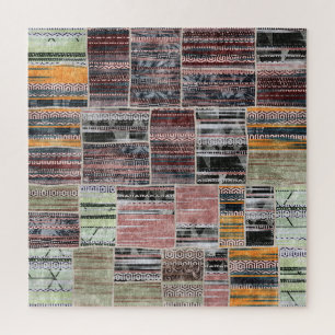 Patchwork Quilt Collage Naadloze Print. Legpuzzel