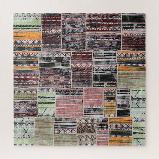 Patchwork Quilt Collage Naadloze Print. Legpuzzel (Verticaal)