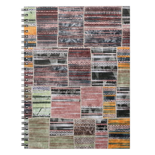Patchwork Quilt Collage Naadloze Print. Notitieboek (Voorkant)