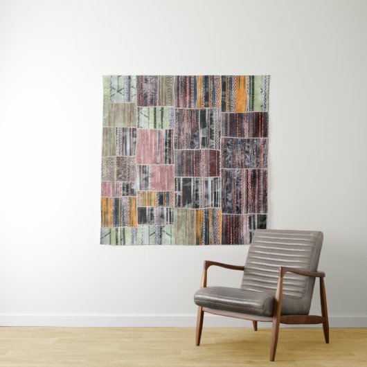 Patchwork Quilt Collage Naadloze Print. Wandkleed (In Situ (horizontaal))