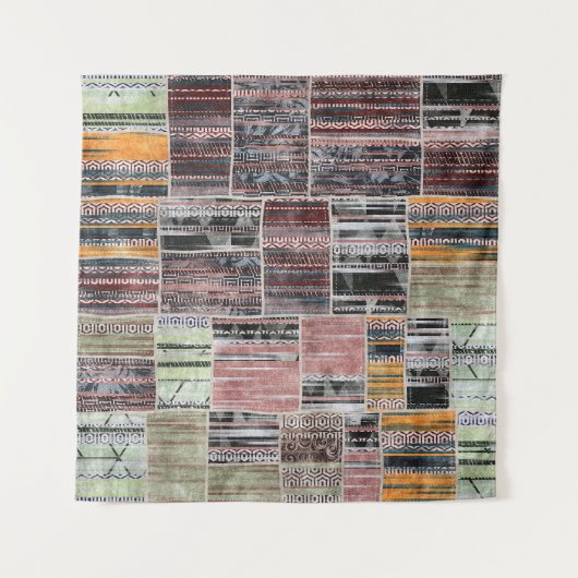 Patchwork Quilt Collage Naadloze Print. Wandkleed (Voorkant)