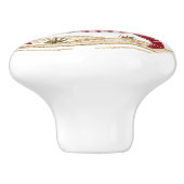 Patchwork Quilt Crab Keramische Knop (Zijkant)