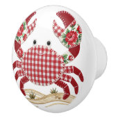 Patchwork Quilt Crab Keramische Knop (Rechts)