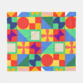 Patchwork Quilt Fleece Deken (Voorkant (Horizontaal))