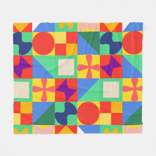 Patchwork Quilt Fleece Deken (Voorkant (Horizontaal))