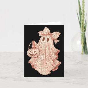 Patchwork Quilt Flower NK Ghost Coquette Halloween Kaart