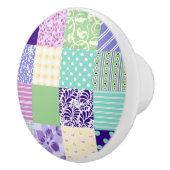 patchwork Quilt geïnspireerde deurknop Keramische Knop (Rechts)