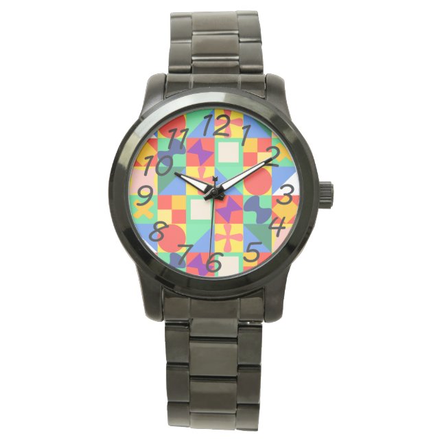 Patchwork Quilt Horloge (Voorkant)