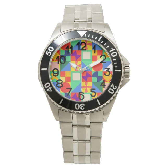 Patchwork Quilt Horloge (Voorkant)