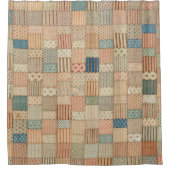 Patchwork quilt in gedempte kleuren douchegordijn (Voorkant)