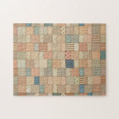 Patchwork quilt in gedempte kleuren legpuzzel (Horizontaal)