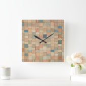 Patchwork quilt in gedempte kleuren vierkante klok (Huis)