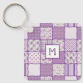  patchwork Quilt in Roze Purples Sleutelhanger (Voorkant)