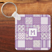  patchwork Quilt in Roze Purples Sleutelhanger (Voorkant)