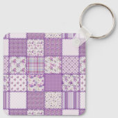  patchwork Quilt in Roze Purples Sleutelhanger (Achterkant)