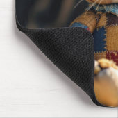 Patchwork quilt kat in het raam muismat (Hoek)