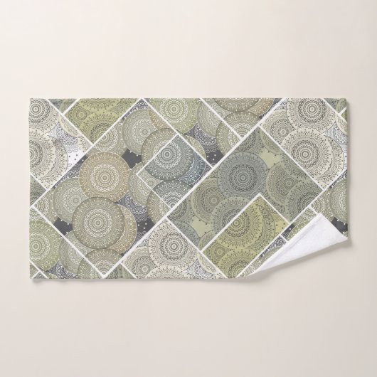 Patchwork quilt keramische tegel cirkels mandala p bad handdoek (Handdoek)