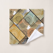 Patchwork quilt keramische tegel cirkels mandala p bad handdoek (Wasdoekje)