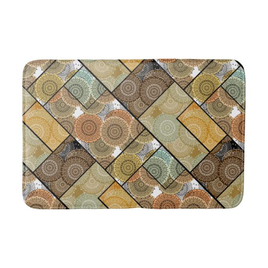 Patchwork quilt keramische tegel cirkels mandala p badmat (Voorkant)