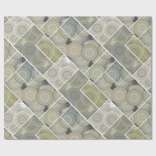 Patchwork quilt keramische tegel cirkels mandala p cadeaupapier (Vlak)