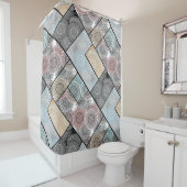 Patchwork quilt keramische tegel cirkels mandala p douchegordijn (In situ)