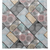 Patchwork quilt keramische tegel cirkels mandala p douchegordijn (Voorkant)