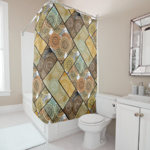 Patchwork quilt keramische tegel cirkels mandala p douchegordijn