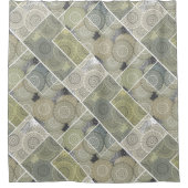 Patchwork quilt keramische tegel cirkels mandala p douchegordijn (Voorkant)
