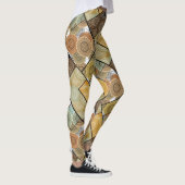 Patchwork quilt keramische tegel cirkels mandala p leggings (Rechts)