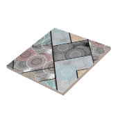 Patchwork quilt keramische tegel cirkels mandala p tegeltje (Zijkant)