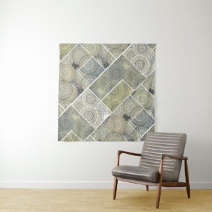 Patchwork quilt keramische tegel cirkels mandala p wandkleed