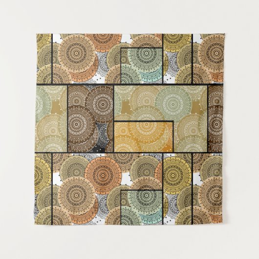 Patchwork quilt keramische tegel cirkels mandala p wandkleed (Voorkant (horizontaal))