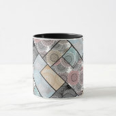 Patchwork quilt keramische tegelcirkels mandala pa mok (Midden)