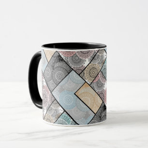 Patchwork quilt keramische tegelcirkels mandala pa mok