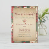 Patchwork Quilt Kerstfeest Kaart (Staand voorkant)