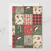 Patchwork Quilt Kerstfeest Kaart (Achterkant)