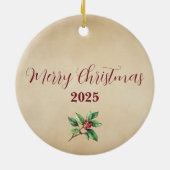  Patchwork Quilt Kerstversiering Keramisch Ornament (Achterkant)