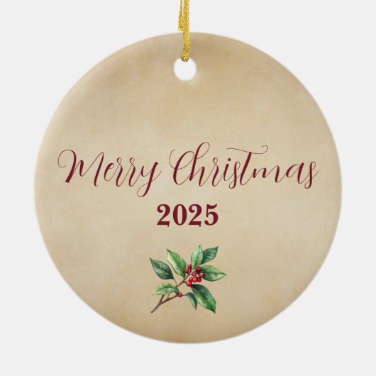  Patchwork Quilt Kerstversiering Keramisch Ornament (Achterkant)