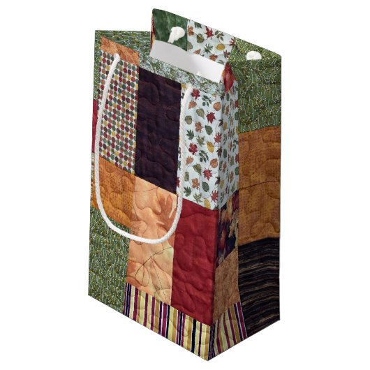 Patchwork Quilt Klein Cadeauzakje (Achterkant Gekanteld)