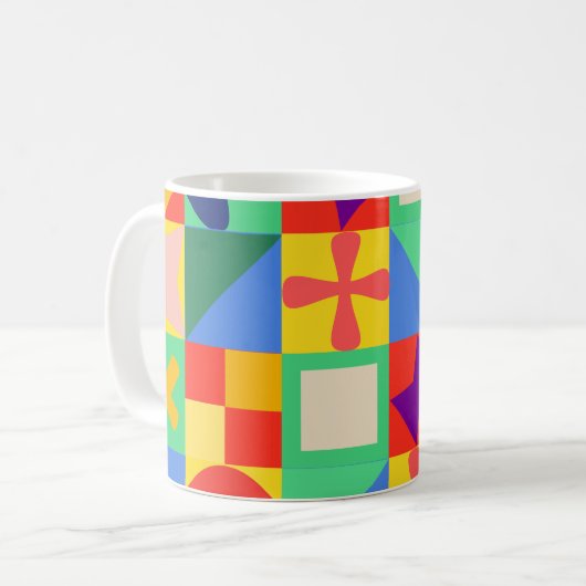 Patchwork Quilt Koffiemok (Voorkant links)
