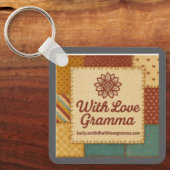 Patchwork Quilt Krans Sleutelhanger (Voorkant)