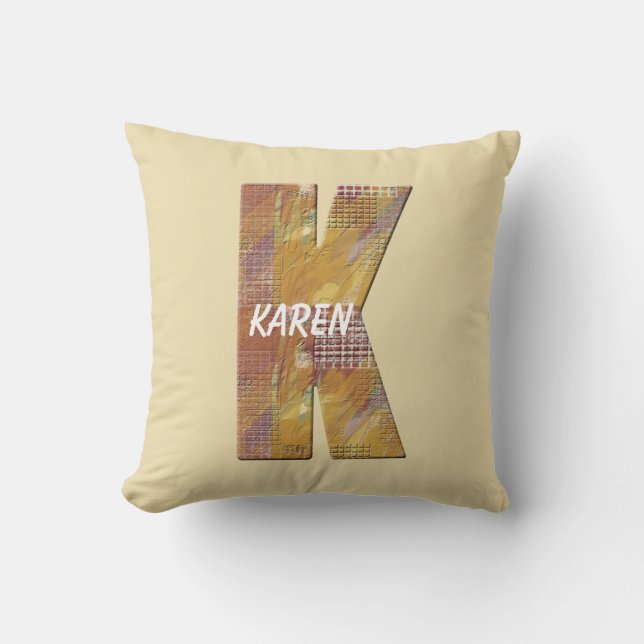 Patchwork quilt landelijke stijl letter K monogram Kussen (Voorkant)