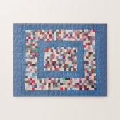 Patchwork quilt met twee grenzen legpuzzel (Horizontaal)