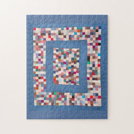Patchwork quilt met twee grenzen legpuzzel (Verticaal)