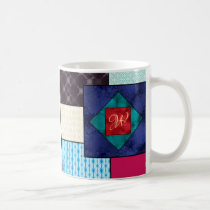 Patchwork Quilt Monogram Koffiemok