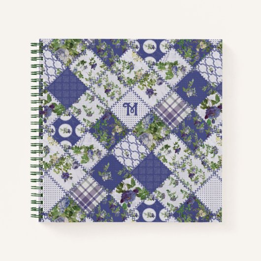  Patchwork Quilt Monogram Notitieboek (Voorkant)