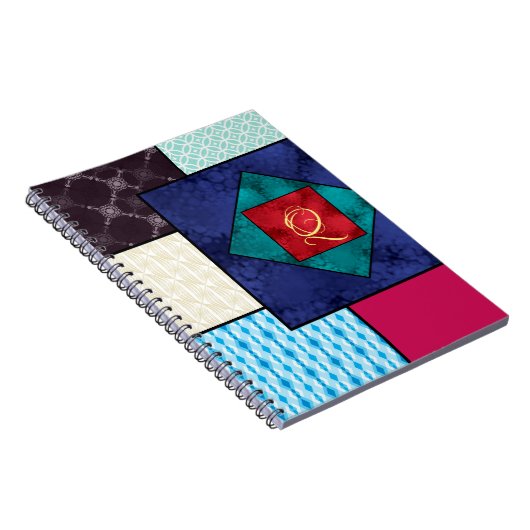 Patchwork Quilt Monogram Notitieboek (Rechterzijde)