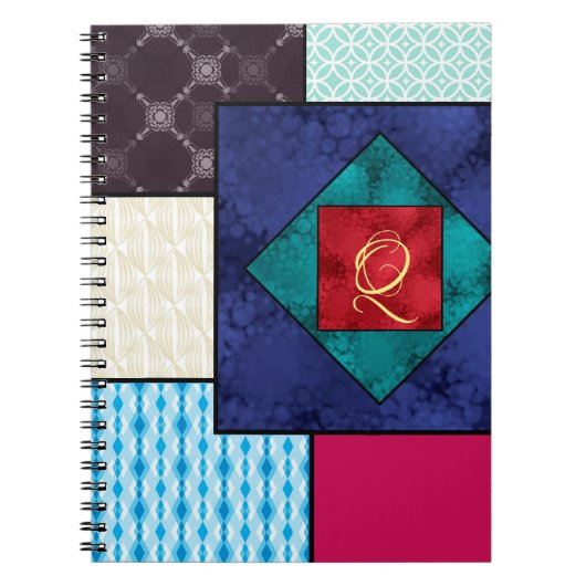 Patchwork Quilt Monogram Notitieboek (Voorkant)