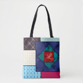 Patchwork Quilt Monogram Tote Bag (Voorkant)